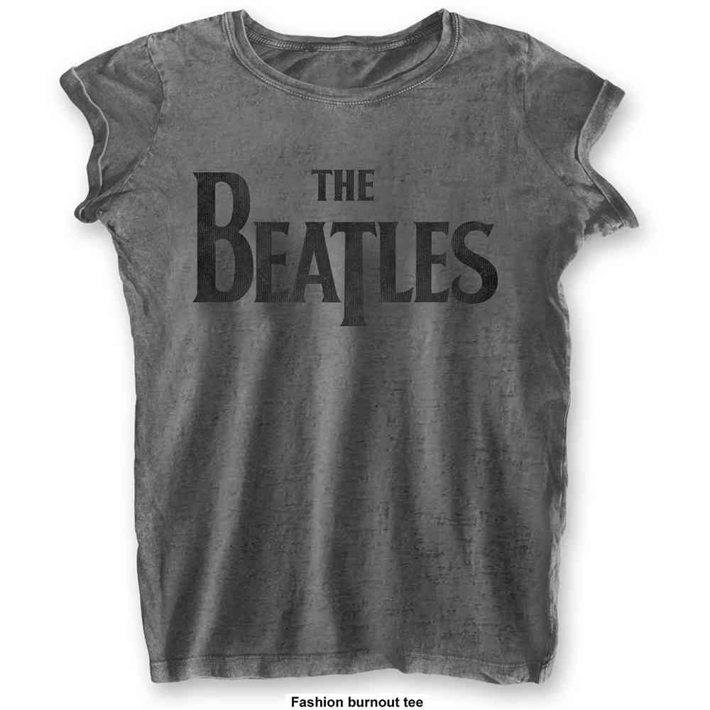 The Beatles - Drop T Logo Tshirt Femme - Gris